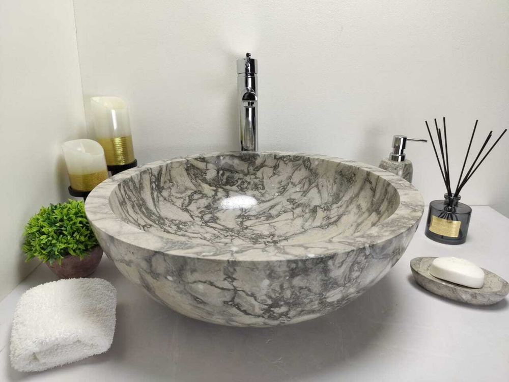 Раковина из мрамора Bowl Grey Doreng Big BM-60022 45*45*17