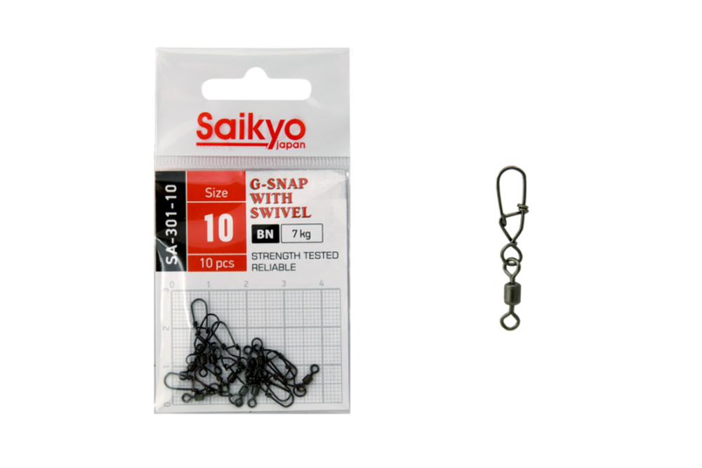 Вертлюг с застежкой Saikyo SA-301-10 - 10 шт
