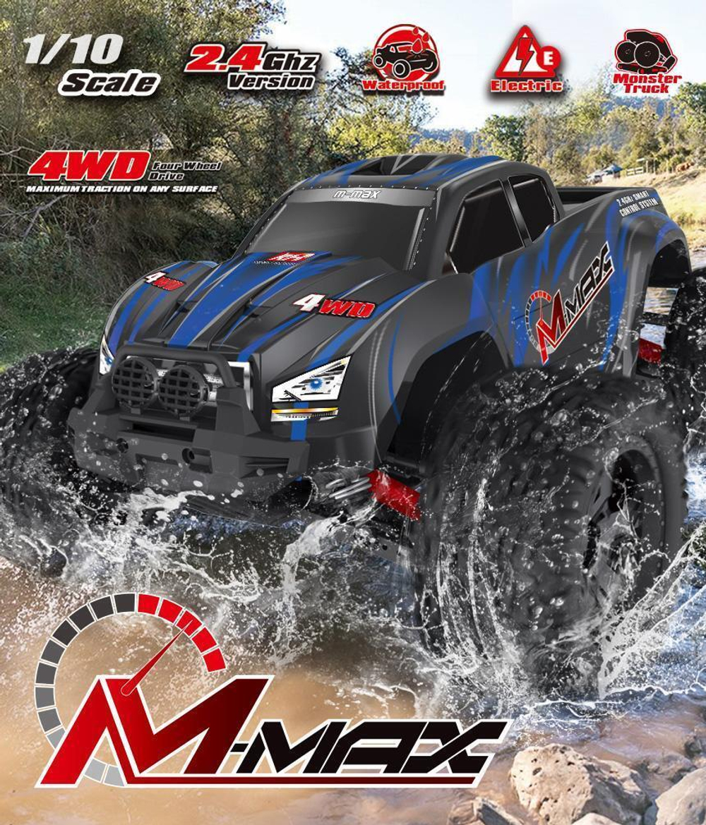 Монстр-трак Remo Hobby M-Max 4WD Blue масштаб 1:10/радиоуправляемый внедорожник/Машина на пульте управления/(RH1031pro)