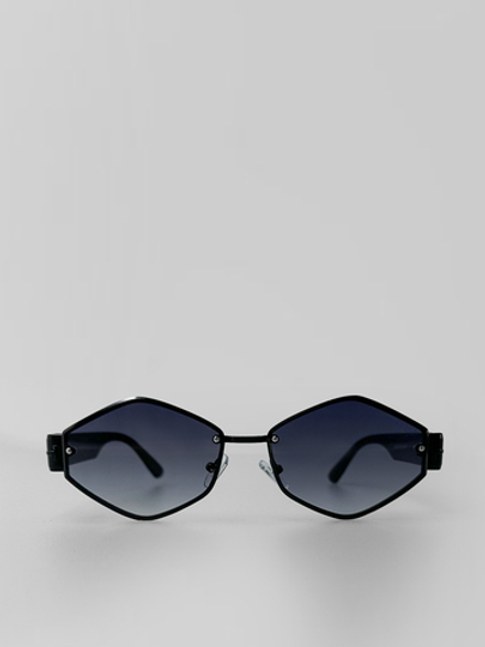 Очки 3308 геометрические с металлической оправой и черными дужками