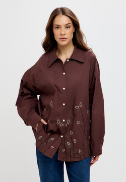 Рубашка из хлопка с вышивкой