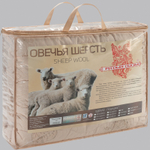 Одеяло "РУ. ОВЕЧЬЯ ШЕРСТЬ" Русская сказка, облегчённое, плотность 150 г/м2, тик 100% хлопок, Россия.