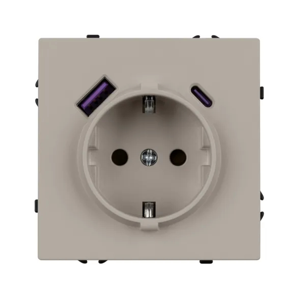 Механизм розетки с USB зарядкой SCT-NOBE-MUAC-SFPL-CA (230V, 16A) (Arlight, -) 059444