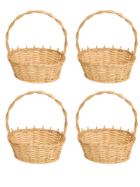 Корзинка овальная подарочная, набор 4 штуки, арт. O270P/4, 27х19х10 см, высота с ручкой 34 см