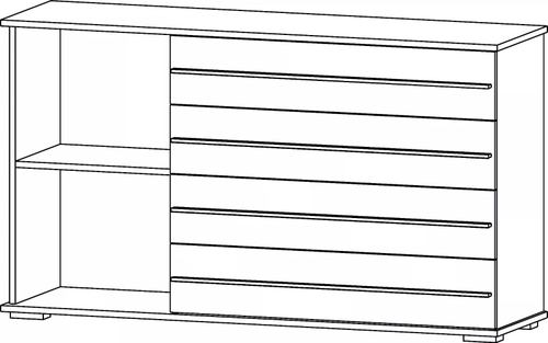 Марракеш Комод 1 створка 4 ящика Анкор светлый / Цемент темный