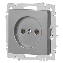 Розетка Intro Accent 6-201-03 2P 16А-250В IP20 СУ AL/CU алюминий