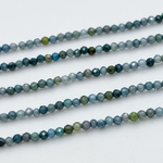 Фианит (кубический цирконий), цвет морской волный, размер 2 мм, цена за нить около 195 шт (38 см)