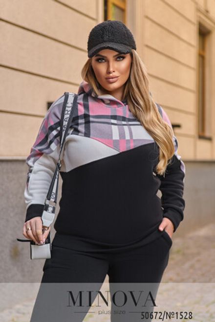 Костюм 1528-черный-пудра Minova Фото 2