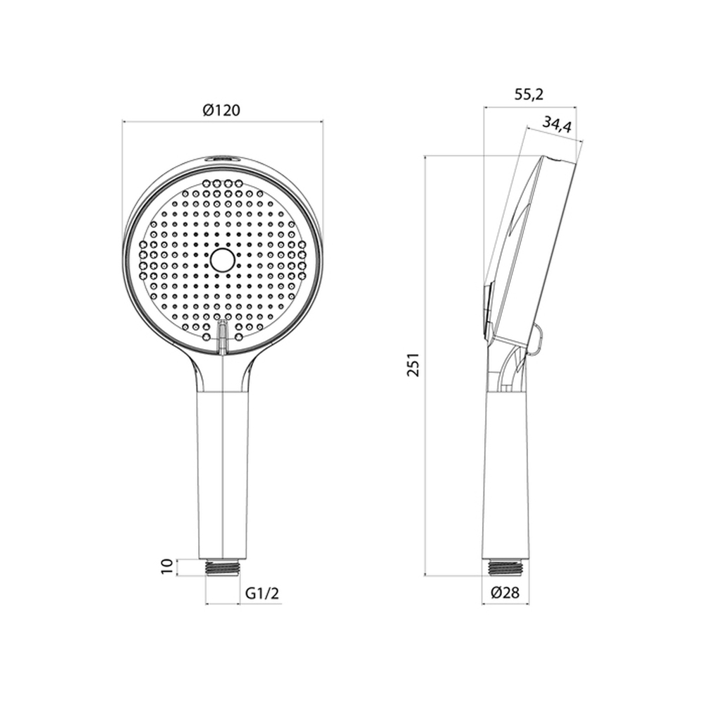 Лейка для душа IDDIS AIG4FB0i18 "Aiger" D120мм, 4 режима, ЧЕРНЫЙ матовый, коробка