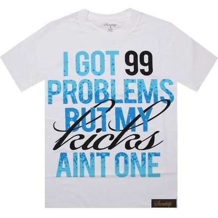 Футболка Sneaktip 99 Problems Splash белая с бирюзовым