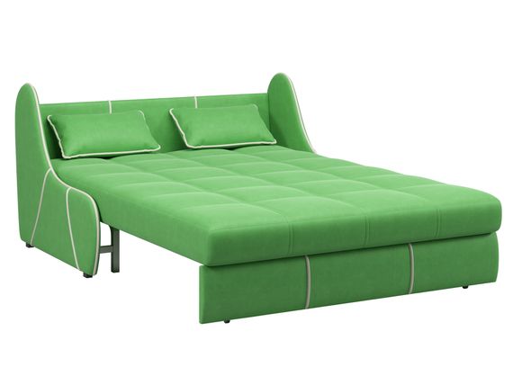 Диван Рио 1,6  - Velutto 31 зеленый/кант кожзам Есо 276 бежевый