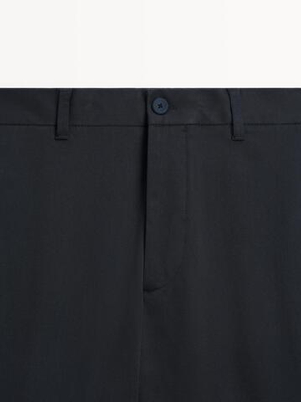 Massimo Dutti Зауженные брюки из хлопковой смеси, темно-синий