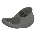 Серое эрекционное виброкольцо со стимуляцией клитора (Цвет: серый)