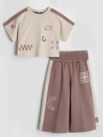 Костюм для девочки, футболка и кюлоты