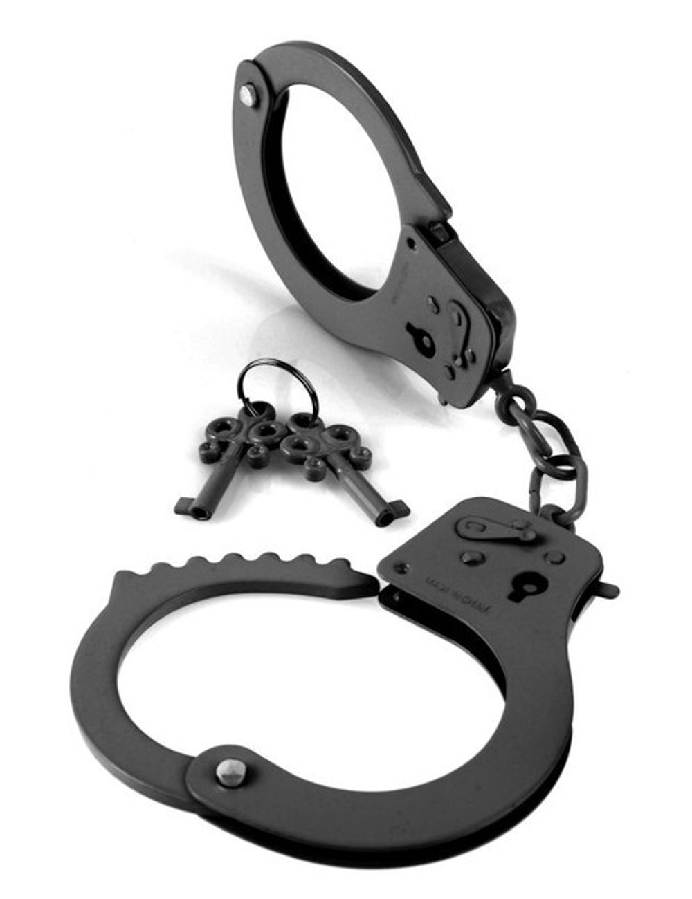 Черные металлические наручники Designer Cuffs (Цвет: черный)