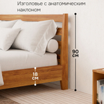 Кровать двуспальная Флеверс 180х200 из массива дуба с основанием, на металлических ножках в стиле лофт