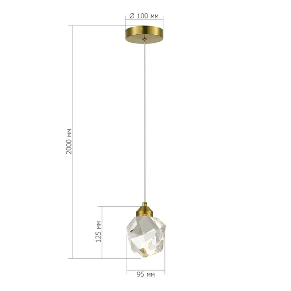 SL6114.203.01 Подвес ST-Luce Золотистый/Прозрачный LED 1*3W 3000K CASCATO