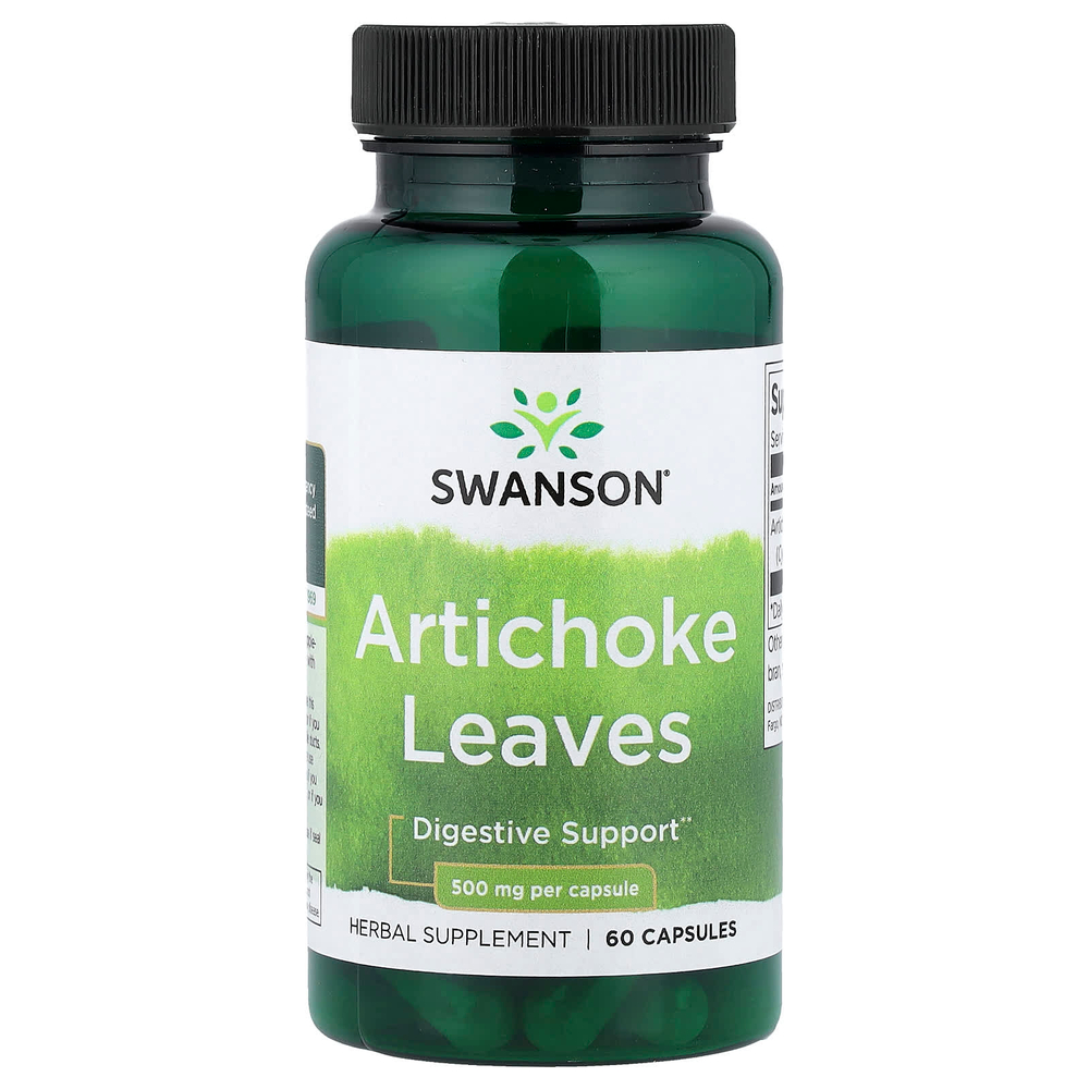 Swanson, Листья артишока, 500 мг, 60 капсул
