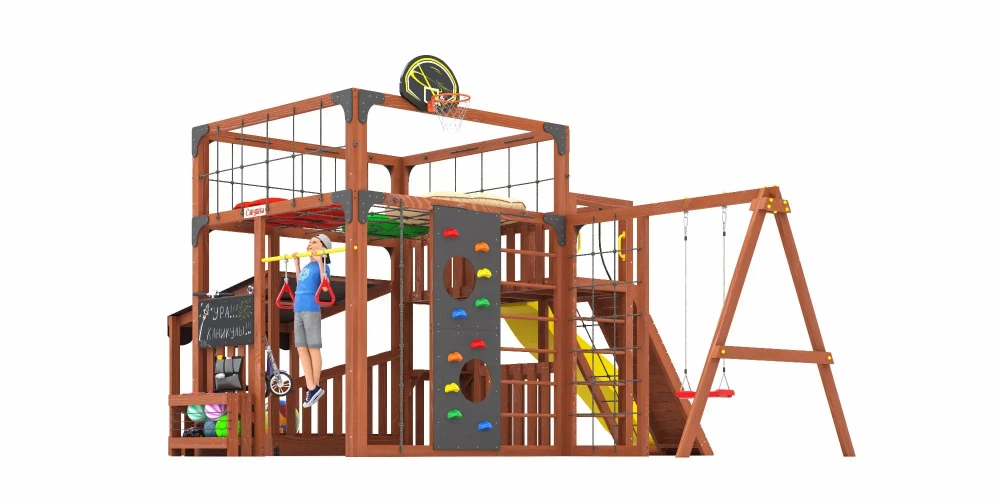 Детская площадка Савушка КУБ-5 (Махагон) с подушками