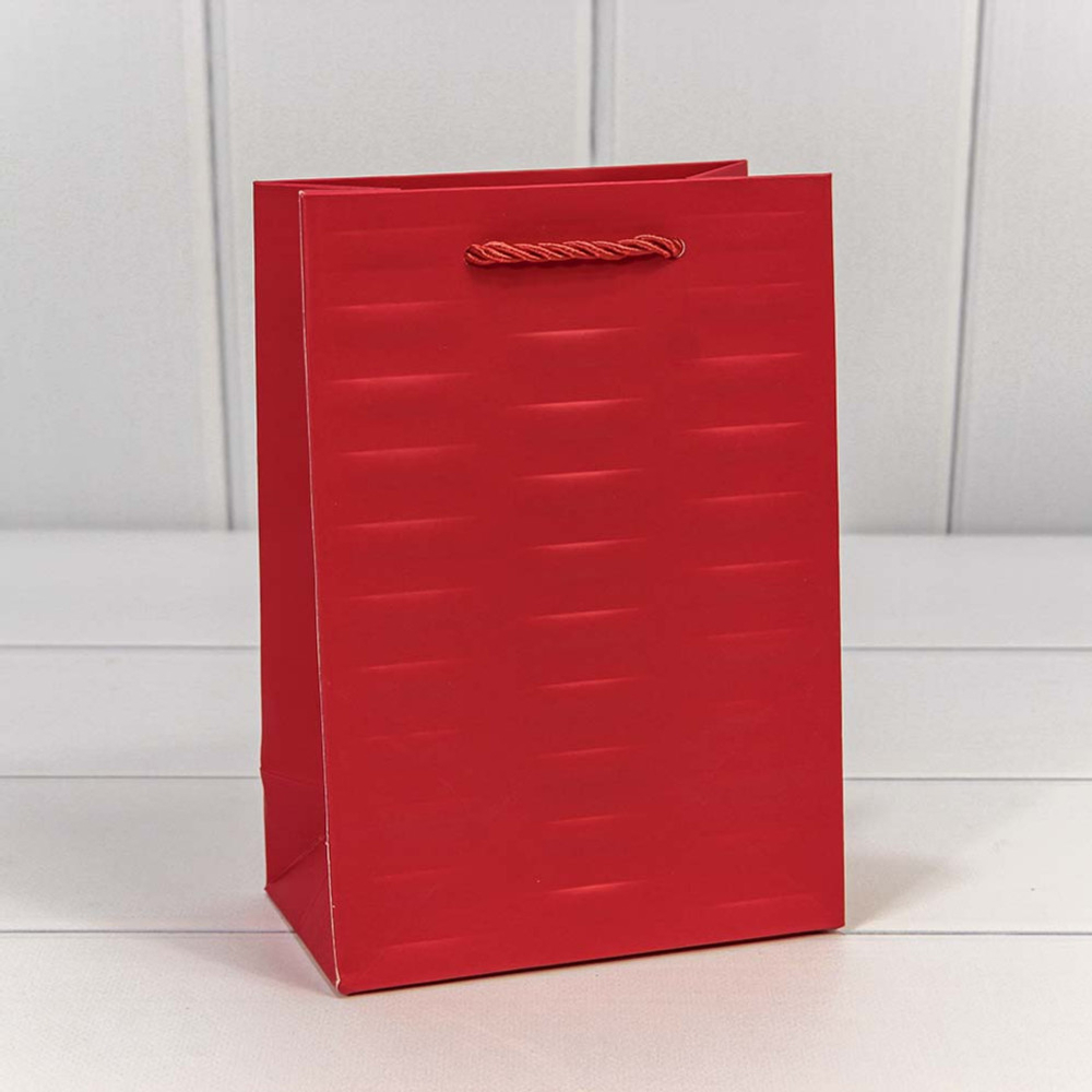 Пакет подарочный 14х20х8см Премиум "Престиж" (Красный)