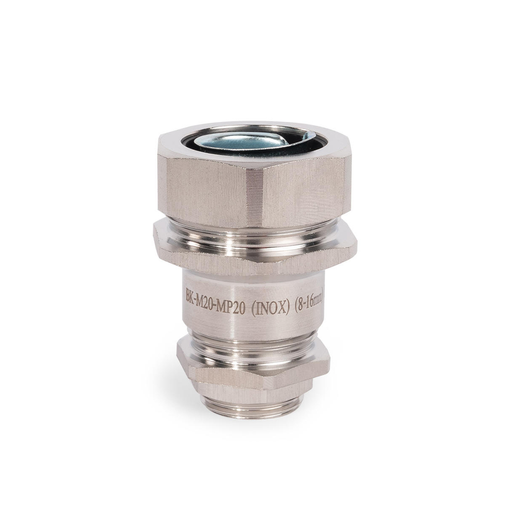 Ввод кабельный для металлорукава из нержавеющей стали ВК-М20(8-16 мм)-МР20 (INOX) Fortisflex (10 шт.)