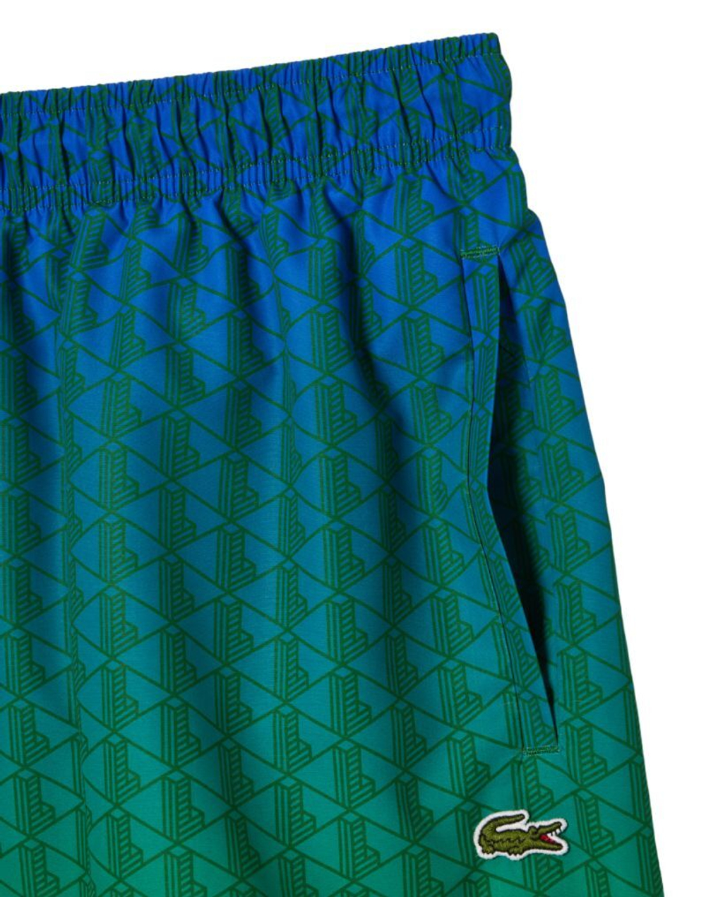 Мужские теннисные шорты Lacoste Ombré Effect Monogram Swim Trunks - blue/green