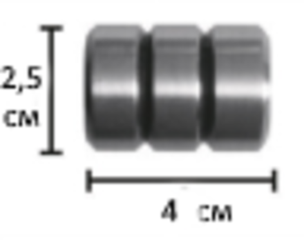 Наконечники "Цилиндр-II Ост" для кованых карнизов d20 мм, цвет белое золото