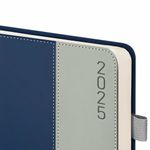 Ежедневник датированный 2025, А5, 138х213 мм, BRAUBERG "Esthetic", под кожу, держатель для ручки, застежка, синий/серый, 115927