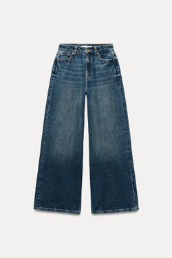 ZARA ДЖИНСЫ Z1975 WIDE LEG FULL LENGTH С ВЫСОКОЙ ПОСАДКОЙ, СИНИЙ