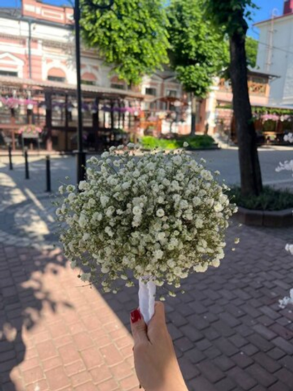 Свадебный букет из гипсофилы