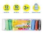 Пластилин воздушный (легкий) 12 цветов Мульти-Пульти, 120 гр, прозр. упаковка