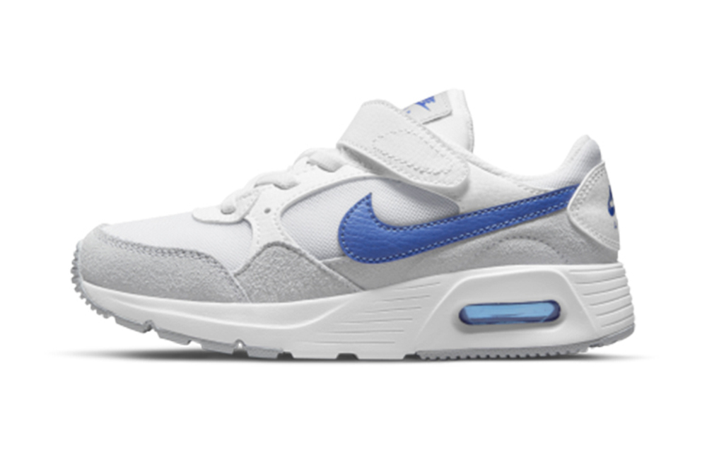 Middle-aged children's Nike Air Max SC sports all-match low-top non-slip shock absorption wear-resistant children's casual shoes white and blue