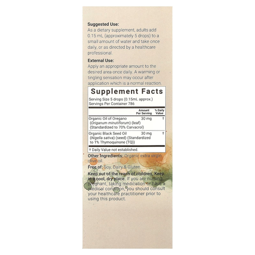 Micro Ingredients, органическое масло орегано с маслом чёрного тмина, 118 мл (4 жидк. унции)