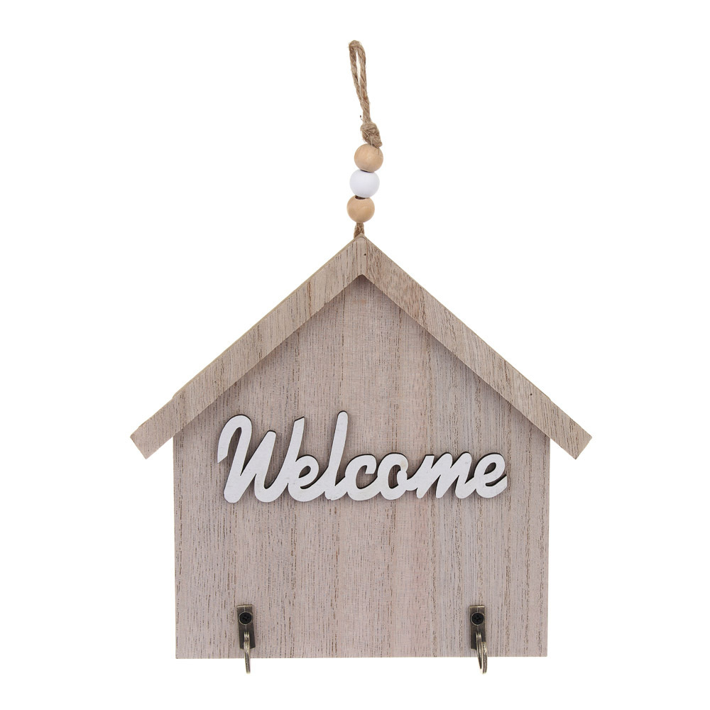 Ключница открытого типа WELCOME на 2 крючка, 17,5x19x3 см, МДФ