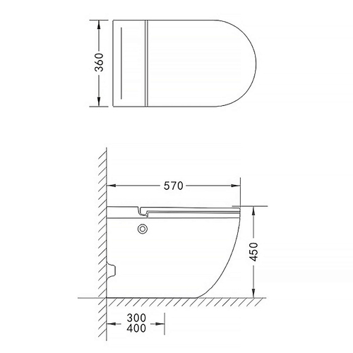 Унитаз импульсный Azario 360х570х450 напольный, полукруглый, быстросъемное сиденье микролифт (AZ102)