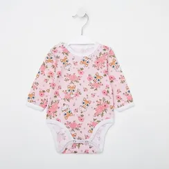 Боди детское, цвет розовый/лиса, рост 62 см