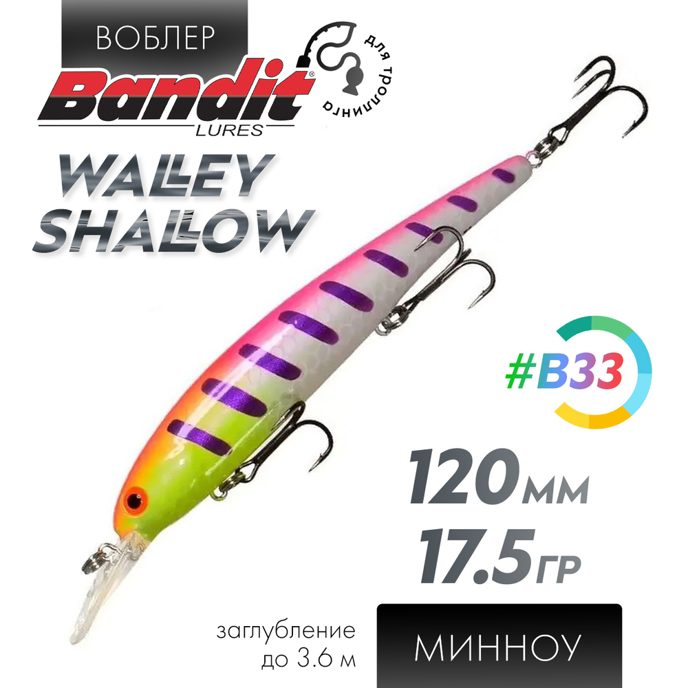 Воблер Bandit Walleye Shallow (120мм, 17.5гр)
