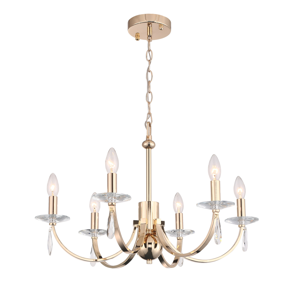 SL1405.203.06 Люстра подвесная ST-Luce Латунь/Латунь, Прозрачный E14 6*40W ЭЛЕГАНС