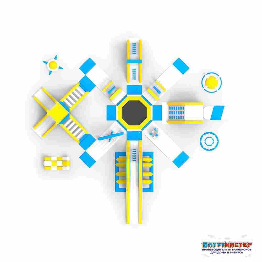 Большой надувной аквапарк «Аква Платформа» 30×27,8×4,3 м