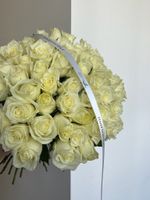Букет из белой розы (40см) 51 шт под ленту