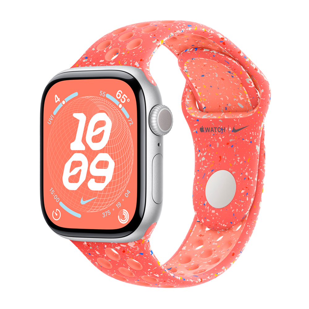 Умные часы Apple Watch Series 10 GPS, 42mm, Silver Aluminium Case with Nike Sport Band S/M, Magic Ember (Серебристый) MWWW3/MYL23