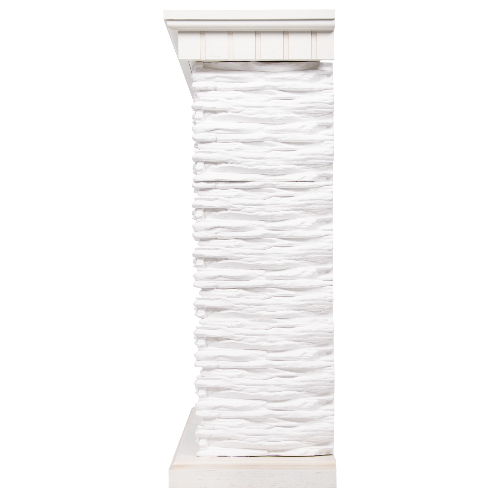 Портал Firelight Porto 25 камень белый, шпон беленый дуб