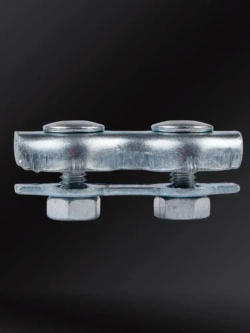 Зажим для троса 2 мм Дуплекс (Duplex) стальной оцинкованный плоский, комплект 6 штук