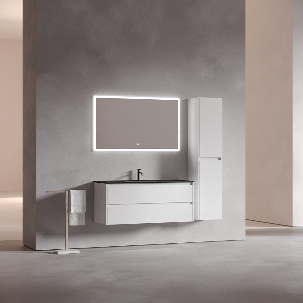 Тумба подвесная под раковину Sancos Libra, белый глянец 1190х450х500 мм