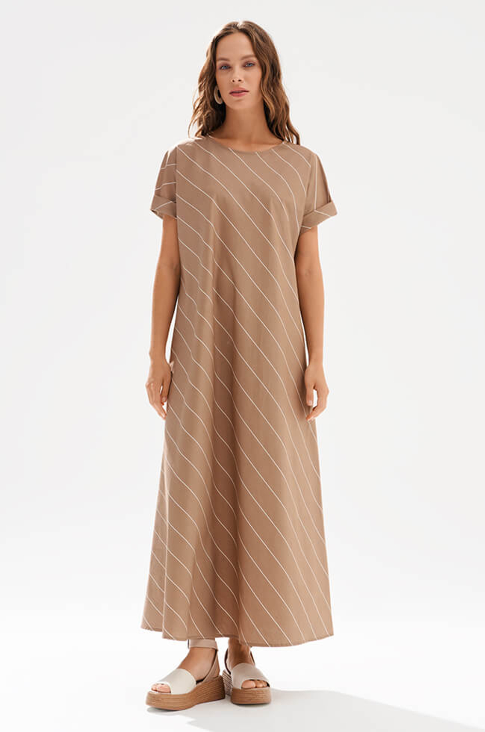 51765 Платье женское (бежево - кофейный)