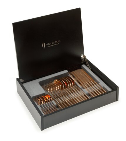 Набор столовых приборов на 6 персон 24 предмета Belo Inox Impala Rose Gold