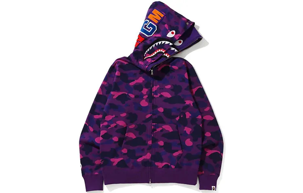 A Bathing Ape Color Camo Shark Wide Full Zip Double Худи