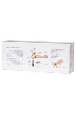 Телесный безремневой вибрострапон Vibrating Bendable Strap-On - size L