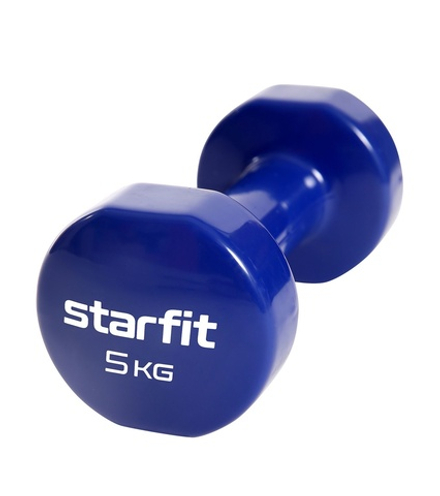 Гантель виниловая STARFIT DB-101 5 кг, темно-синий