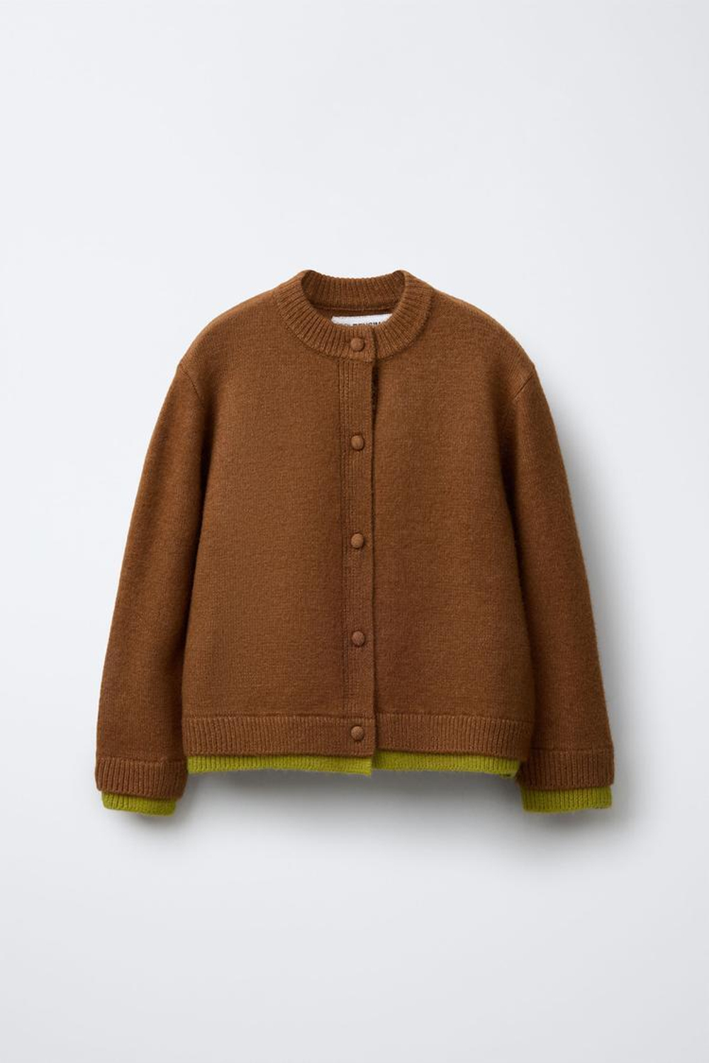 ZARA Х BENSIMON ® ТРИКОТАЖНЫЙ КАРДИГАН, ХАКИ